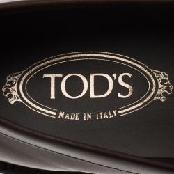 Pre Owned Tod's Brown Leather Penny Loafers Size 41.5