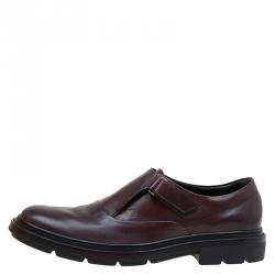 Pre Owned Tod's Brown Leather Monk Strap Shoes Size 42.5