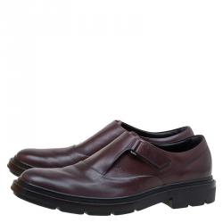 Pre Owned Tod's Brown Leather Monk Strap Shoes Size 42.5