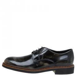 Pre Owned Tod's Black Leather Lace Up Derby Size 42.5