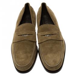 Pre Owned J.P Tod's Brown Suede Penny Loafers Size 44