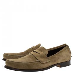 Pre Owned J.P Tod's Brown Suede Penny Loafers Size 44