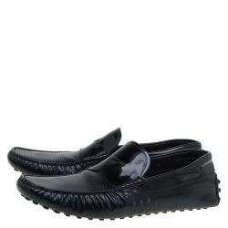 Pre Owned Tod's Black Perforated Leather Loafers Size 43