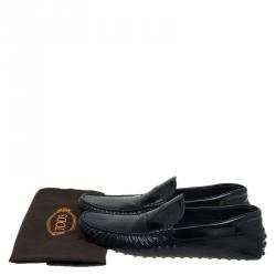 Pre Owned Tod's Black Perforated Leather Loafers Size 43