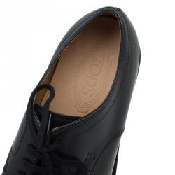 Tod's Black Leather Lace Up Oxfords Size 40