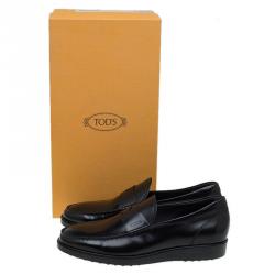 مملوكة مسبقًا Tod's Black Leather Penny Loafers Size 40