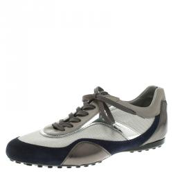 Tod's Tricolor Leather and Suede Sneakers Size 39
