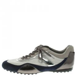 Tod's Tricolor Leather and Suede Sneakers Size 39
