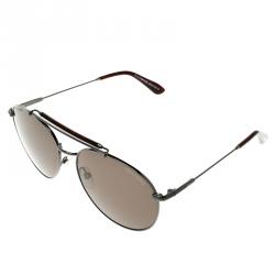 Pre Owned Tom Ford Brown TF 338 Colin Aviator Sunglasses 