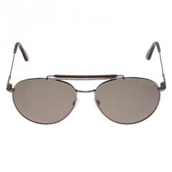Pre Owned Tom Ford Brown and Black Colin Aviator Sunglasses