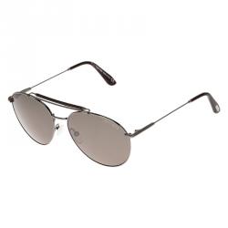 Pre Owned Tom Ford Brown and Black Colin Aviator Sunglasses
