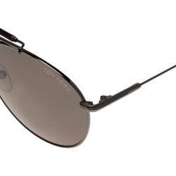 Pre Owned Tom Ford Brown and Black Colin Aviator Sunglasses