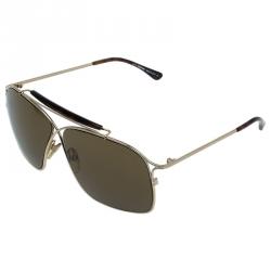 Pre Owned Tom Ford Gold and Tortoise Detail Felix Aviators