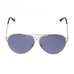 Pre Owned Tom Ford Silver Peter Aviators Sunglasses