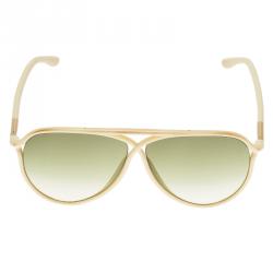 Pre Owned Tom Ford Cream Cross Detail Maximillion Aviators