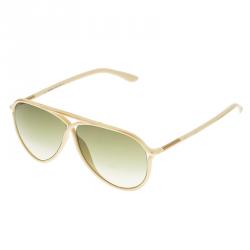 Pre Owned Tom Ford Cream Cross Detail Maximillion Aviators