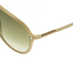 Pre Owned Tom Ford Cream Cross Detail Maximillion Aviators