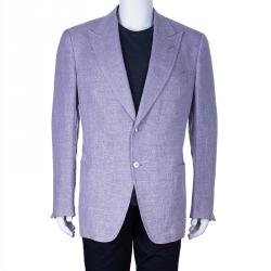 مملوكة مسبقًا Tom Ford Men's Lavender Wool Blend Blazer XL