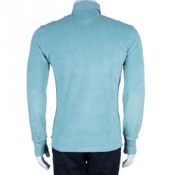 Pre Owned Tom Ford Men's Turquoise Cotton Polo Shirt S