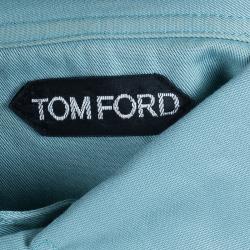 Pre Owned Tom Ford Men's Turquoise Cotton Polo Shirt S