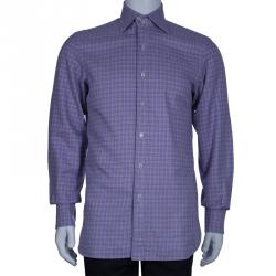 Pre Owned Tom Ford Men's Purple Check Shirt M