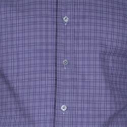 Pre Owned Tom Ford Men's Purple Check Shirt M