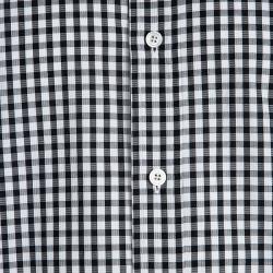 Pre Owned Tom Ford Monochrome Gingham Plaid Long Sleeve Button Front Shirt XL