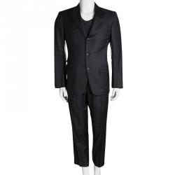 Tom Ford Grey Wool Checked Regular Fit Suit M
