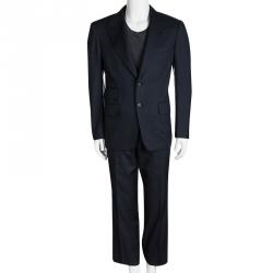 Pre Owned Tom Ford Navy Blue Wool Suit M