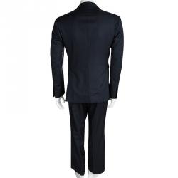 Pre Owned Tom Ford Navy Blue Wool Suit M