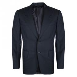 Pre Owned Tom Ford Navy Blue Wool Suit M