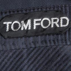 Pre Owned Tom Ford Navy Blue Wool Suit M