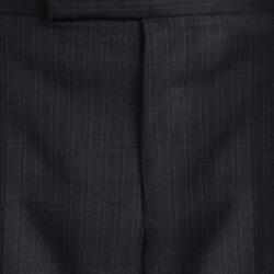 Pre Owned Tom Ford Grey Wool Striped Regular Fit Suit M