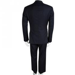 Tom Ford Navy Blue Striped Regular Fit Wool Suit M