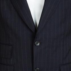 Tom Ford Navy Blue Striped Regular Fit Wool Suit M