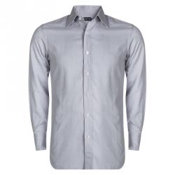 Pre Owned Tom Ford Lavender Textured Cotton Long Sleeve Button Front Shirt M