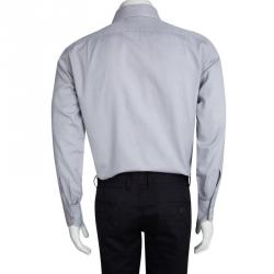 Pre Owned Tom Ford Lavender Textured Cotton Long Sleeve Button Front Shirt M
