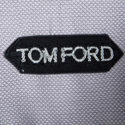 Pre Owned Tom Ford Lavender Textured Cotton Long Sleeve Button Front Shirt M