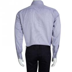 Pre Owned Tom Ford Purple Textured Cotton Long Sleeve Button Front Shirt M