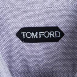 Pre Owned Tom Ford Purple Textured Cotton Long Sleeve Button Front Shirt M