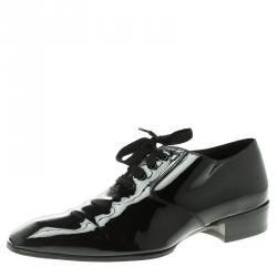 Tom Ford Black Patent Leather Gianni Evening Lace Up Oxfords Size 42