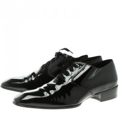 Tom Ford Black Patent Leather Gianni Evening Lace Up Oxfords Size 42