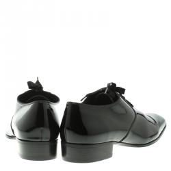 Tom Ford Black Patent Leather Gianni Evening Lace Up Oxfords Size 42