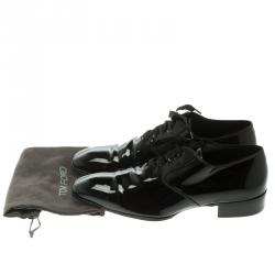 Tom Ford Black Patent Leather Gianni Evening Lace Up Oxfords Size 42