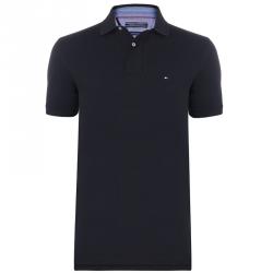 Pre Owned Tommy Hilfiger Black Logo Polo Shirt M