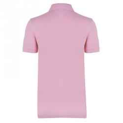 Pre Owned Tommy Hilfiger Pink Logo Polo Shirt M