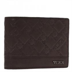 Pre Owned Tumi Brown Logo Bifold Wallet