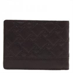 Pre Owned Tumi Brown Logo Bifold Wallet
