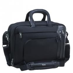 Tumi Black Canvas T-Pass Kennedy Deluxe Brief Laptop Bag