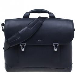Pre Owned Tumi Black Leather Formula T Compartment Bag